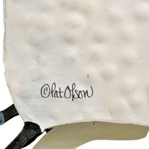 Home Decor Metal Sheep Plaque Signed Pat Olson "Sweet Starry-eyed Sheep" - Picture 3 of 5